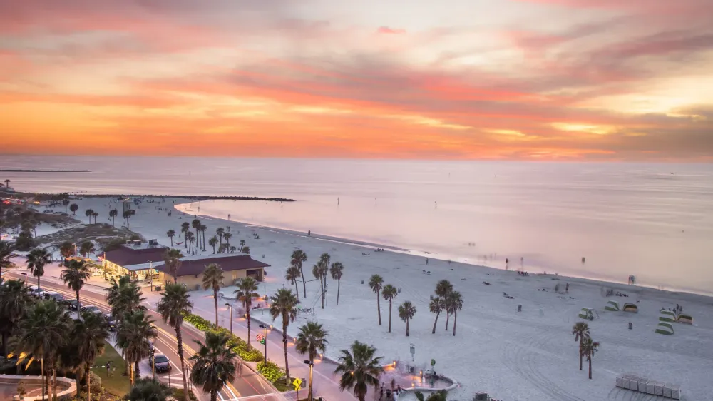 sunset view of Clearwater Beach, Florida